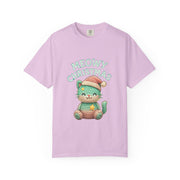 Cute Cat Christmas T-shirt, Meowy Christmas Tee, Unisex Holiday Shirt, Fun Xmas Gift, Cozy Festive Wear
