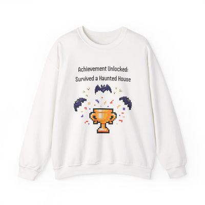 'Achievement Unlocked: Survived A Haunted House' Unisex Crewneck Sweatshirt