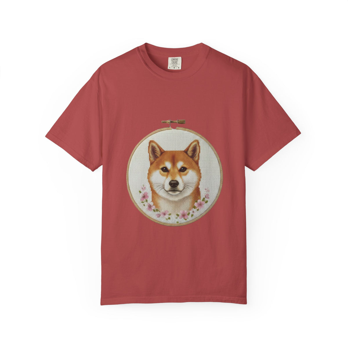 Shiba Inu Sweatshirt, Shiba Mom Gift, Vintage Cross Stitch Dog, Embroidered Floral Crewneck