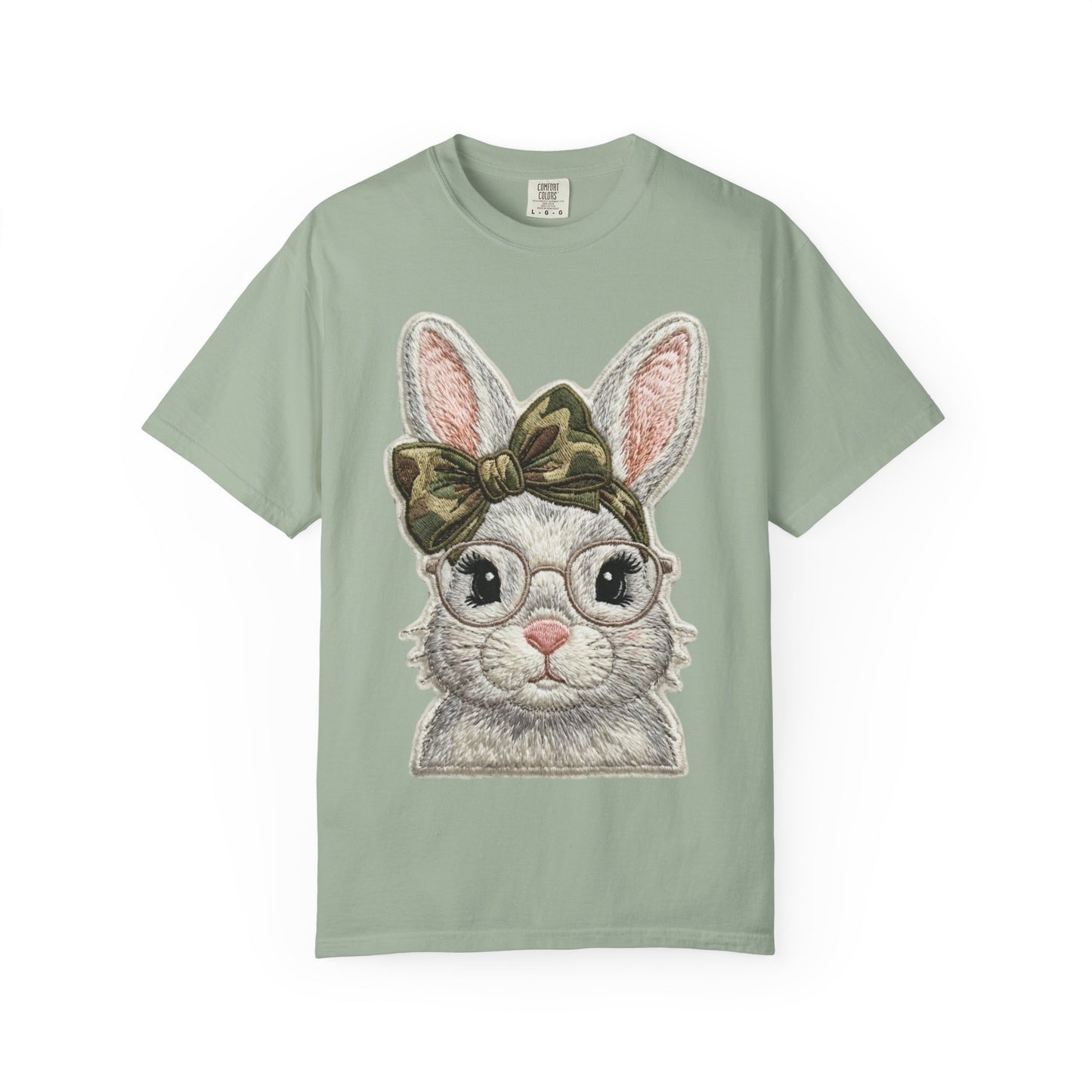 Hipster Bunny Illustration T-Shirt | Bunny with Glasses and Bow