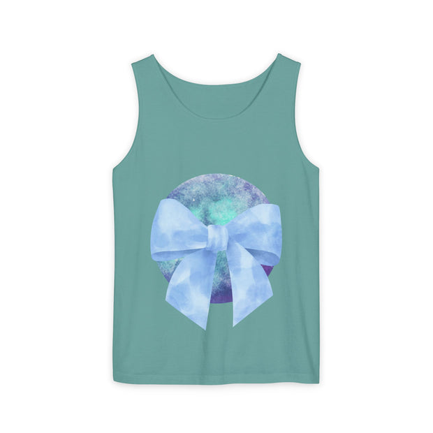 Blue/Green Planet Wrapped In A Bow Unisex Tank Top