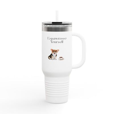 'Espawresso Yourself' Corgi Insulated Travel Mug, 40oz