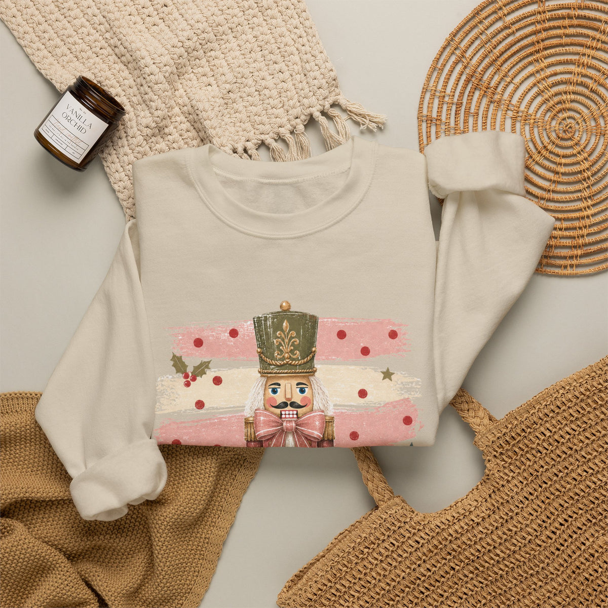 Coquette Nutcracker Sweatshirt, Pink Bow Christmas Crewneck, Nutcracker Christmas Shirt, Girly Holiday Sweatshirt, Vintage Christmas Gift
