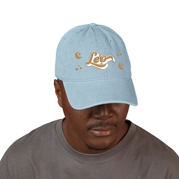 'Leo' Denim Embroidered Cap