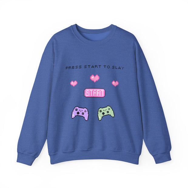 'Press Start to Slay' Unisex Crewneck Sweatshirt