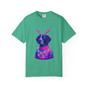 Neon Reindeer German Shorthaired Pointer T-Shirt | Festive Sweater Pup Holiday Tee