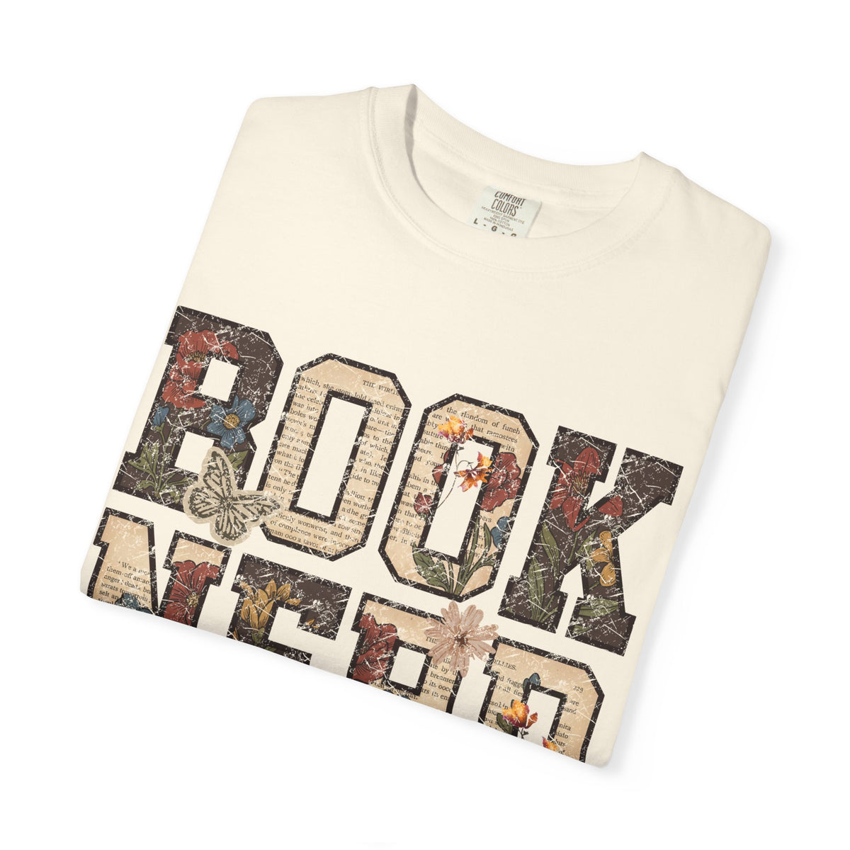 Book Nerd T-Shirt | Vintage Collage Lettering, Reading Lover Tee