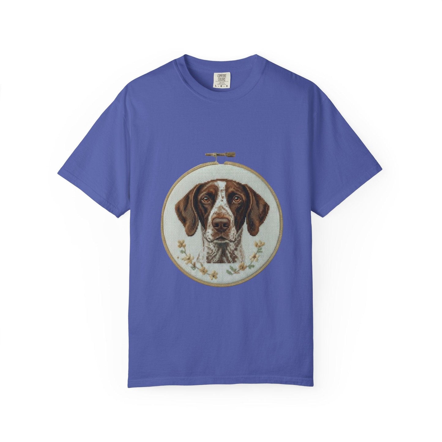 German Shorthaired Pointer Portrait T-Shirt | Embroidery Hoop Dog Art
