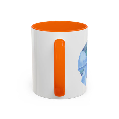 Blue/Green Planet Wrapped In A Bow Accent Coffee Mug