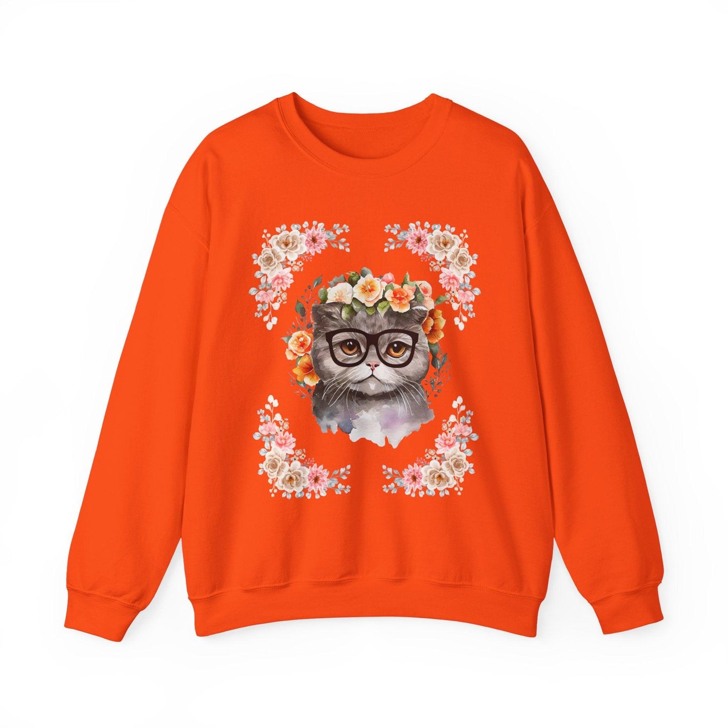 Geek Goddess Gray Cat Unisex Crewneck Sweatshirt