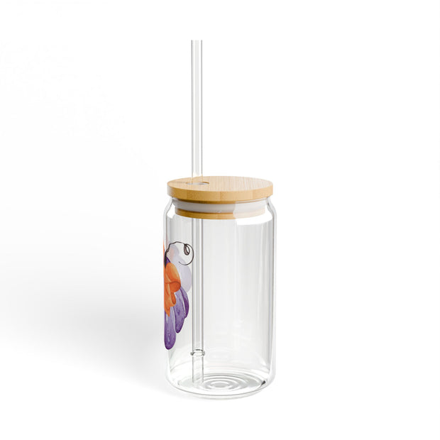 Purple Pumpkin Wrapped In A Bow Sipper Glass