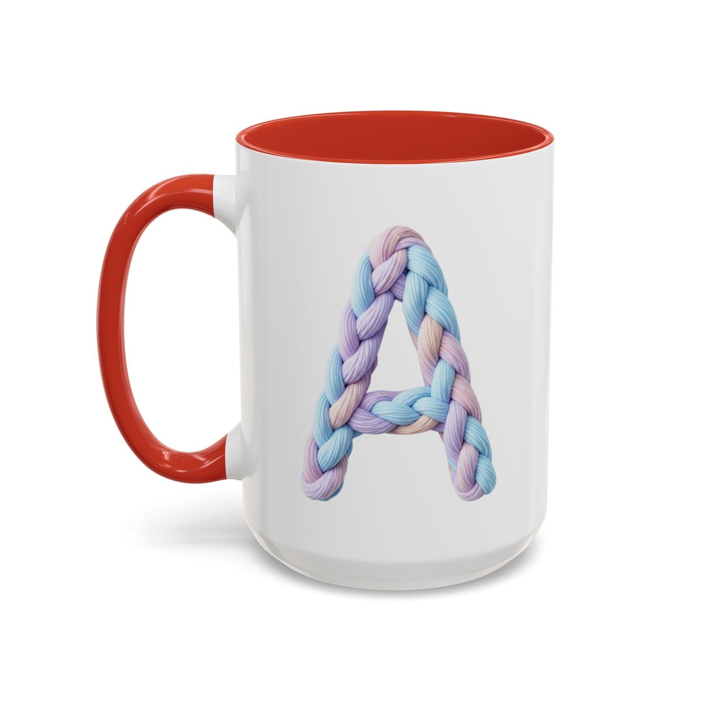 Minimalist Embroidery Typography Accent Coffee Mug | Pastel Thread Design