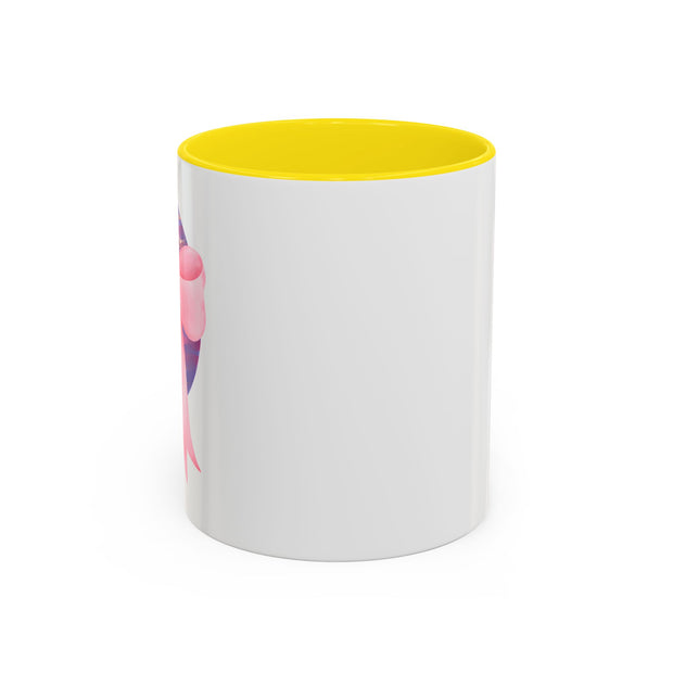 Pink/Purple Planet Wrapped In A Bow Accent Coffee Mug