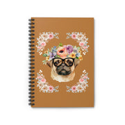 Geeky Goddess Pug Spiral Notebook