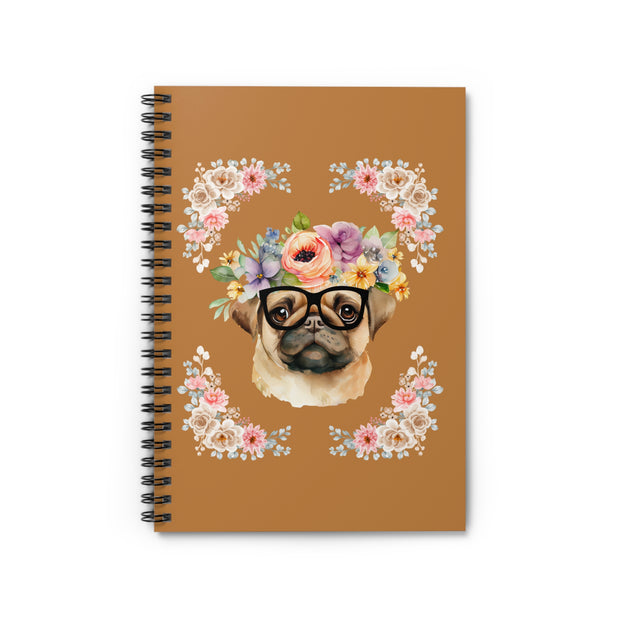 Geeky Goddess Pug Spiral Notebook