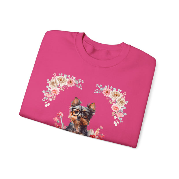 Geeky Goddess Yorkie Unisex Crewneck Sweatshirt
