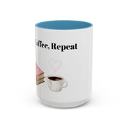 'Books, Coffee, Repeat' Accent Coffee Mug
