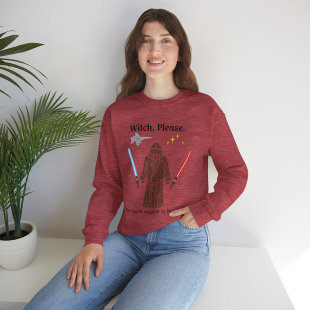 'Witch, Please. Too Much Magical To Handle.' Unisex Crewneck Sweatshirt