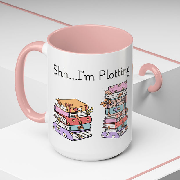 'Shhh...I'm Plotting' Accent Coffee Mug