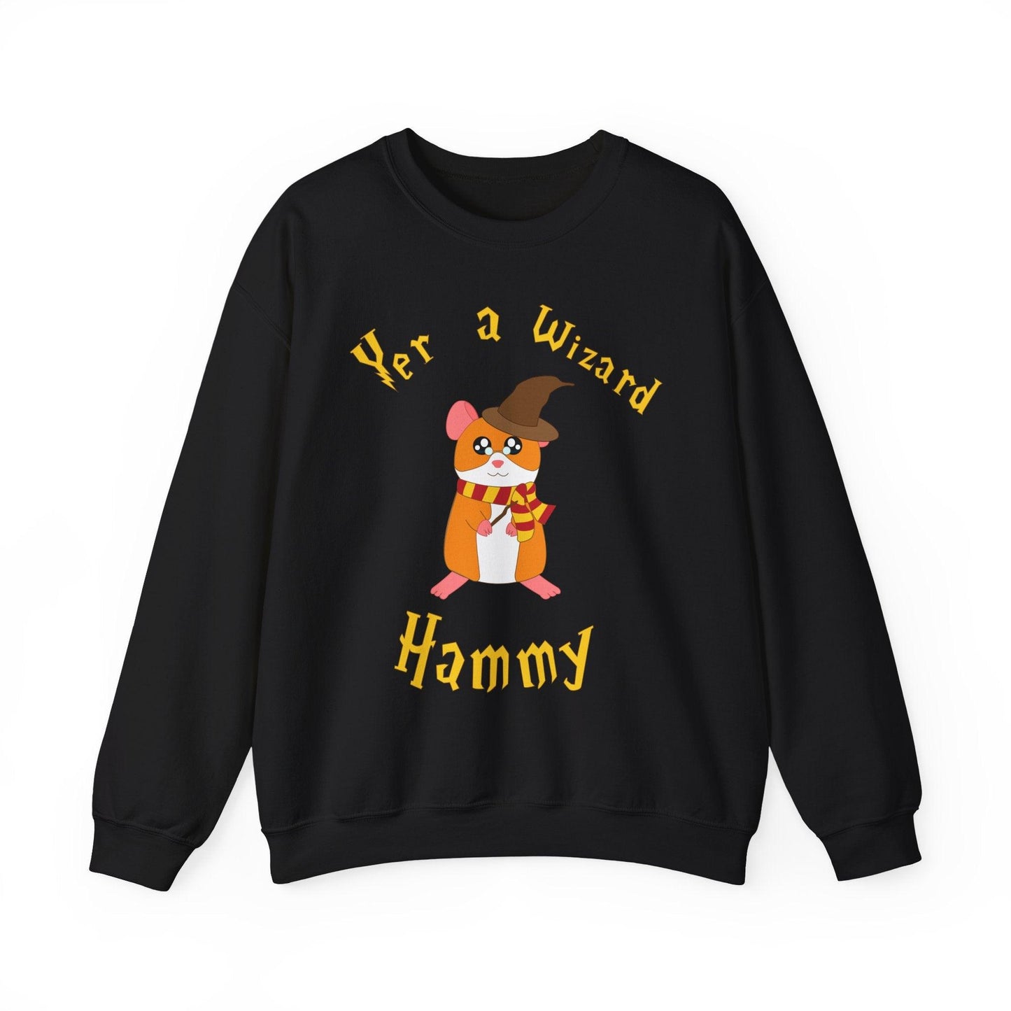 Hammy Wizard Illustration Sweatshirt | Cute Hamster Wizard Crewneck