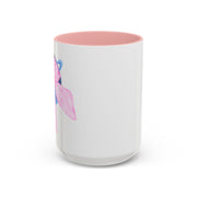 Blue Saturn Wrapped In A Pink Bow Accent Coffee Mug