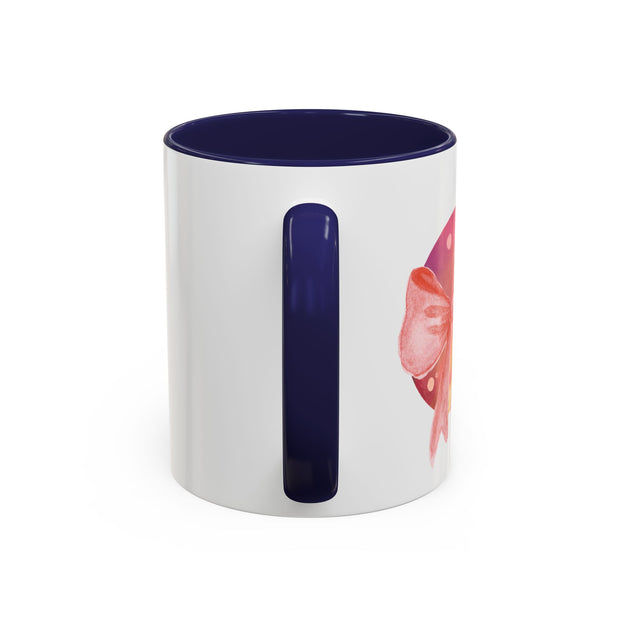 Pink/Yellow Planet Wrapped In A Bow Accent Coffee Mug