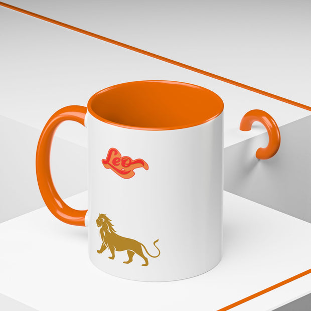 'Leo' Zodiac Accent Coffee Mug