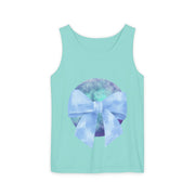 Blue/Green Planet Wrapped In A Bow Unisex Tank Top