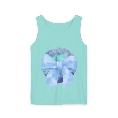 Blue/Green Planet Wrapped In A Bow Unisex Tank Top