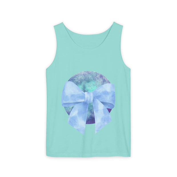 Blue/Green Planet Wrapped In A Bow Unisex Tank Top