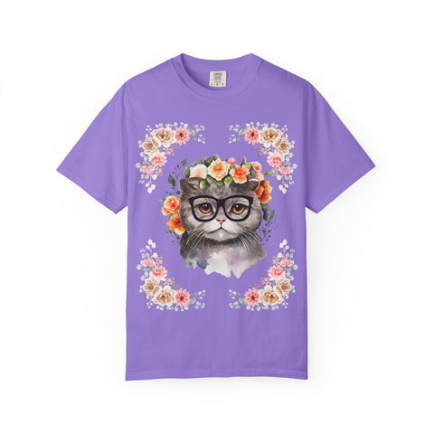 Geeky Goddess Gray Cat Unisex T-Shirt