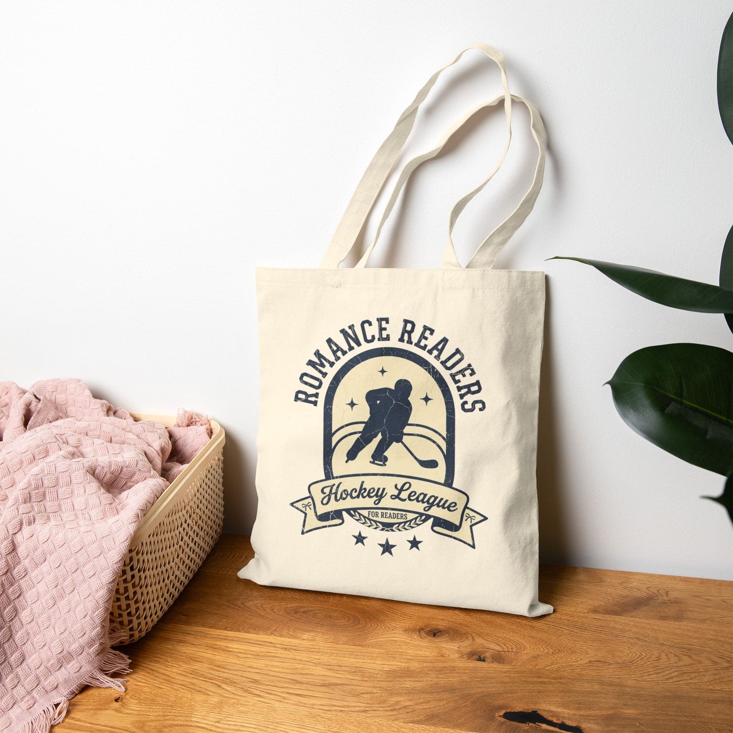 Romance Readers Hockey League Tote Bag, Hockey Romance Booktok Canvas Tote, Sports Romance Reader Gift Bag
