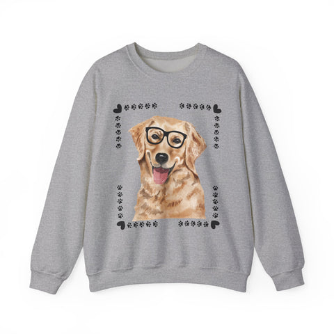 Geeky Good Golden Retriever Unisex Crewneck Sweatshirt