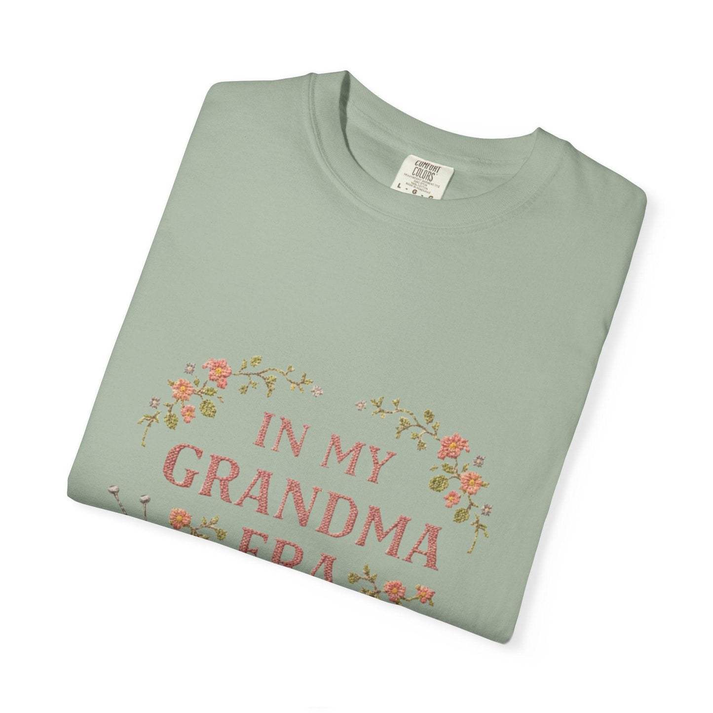 In My Grandma Era knitting balls glasses T-shirt | vintage floral knit design