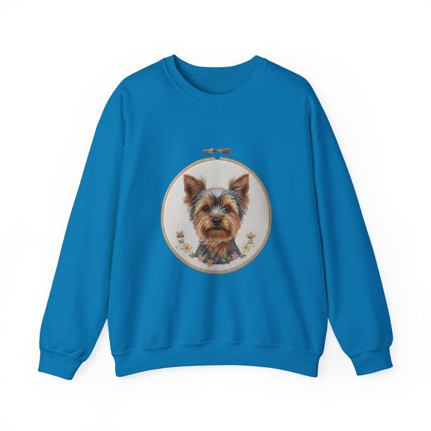 Yorkshire Terrier Portrait Sweatshirt | Embroidery Hoop Dog Art
