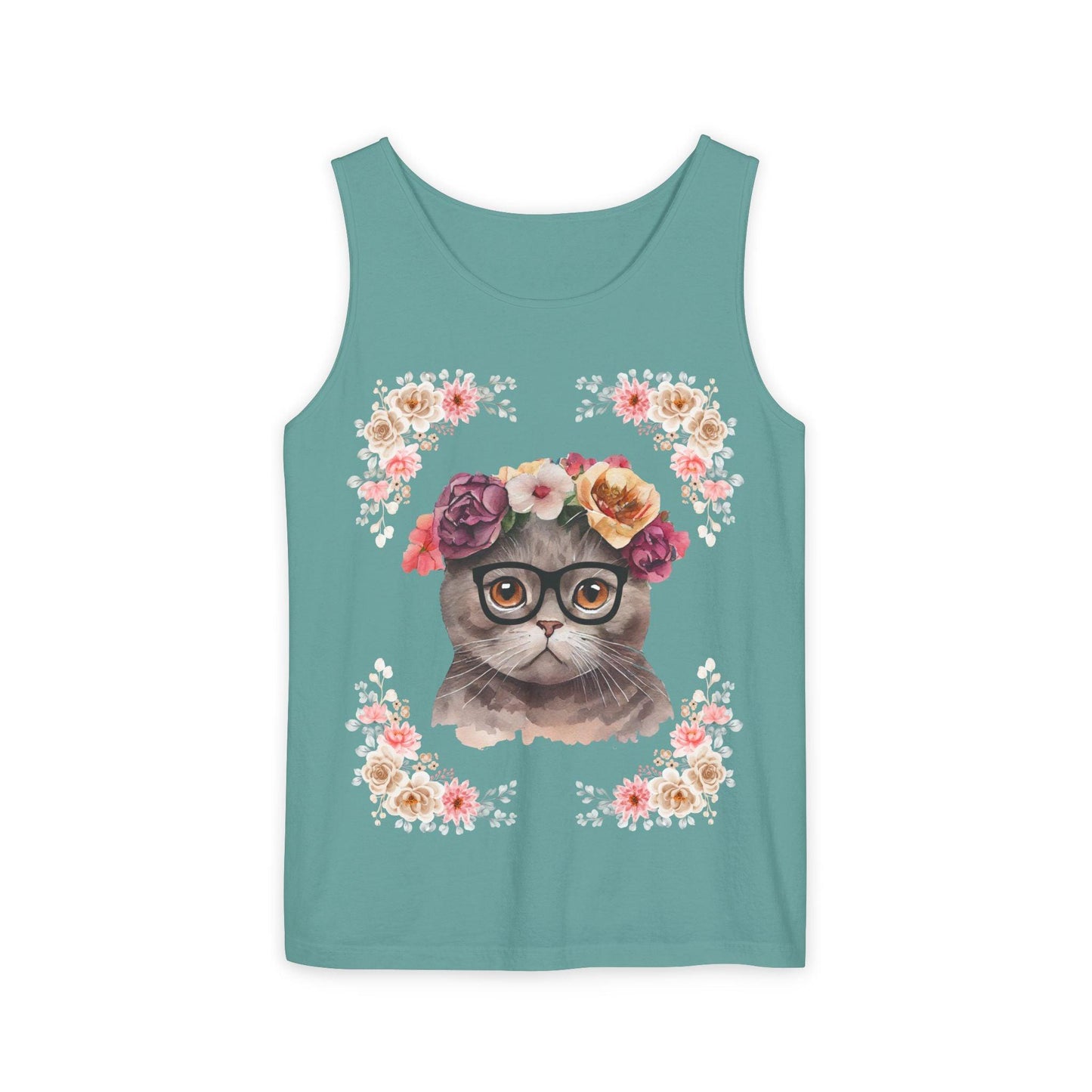 Geeky Goddess Dark Gray Cat Unisex Tank Top