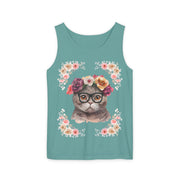 Geeky Goddess Dark Gray Cat Unisex Tank Top