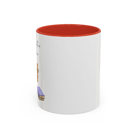 'Feline Good With A Book & Brew' Accent Coffee Mug