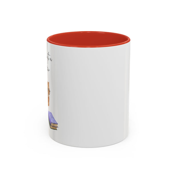 'Feline Good With A Book & Brew' Accent Coffee Mug