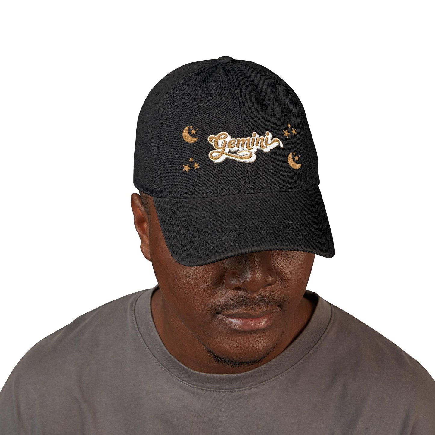 'Gemini' Denim Embroidered Cap