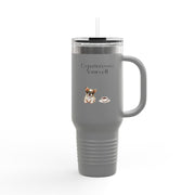 'Espawresso Yourself' French Bulldog Insulated Travel Mug, 40oz