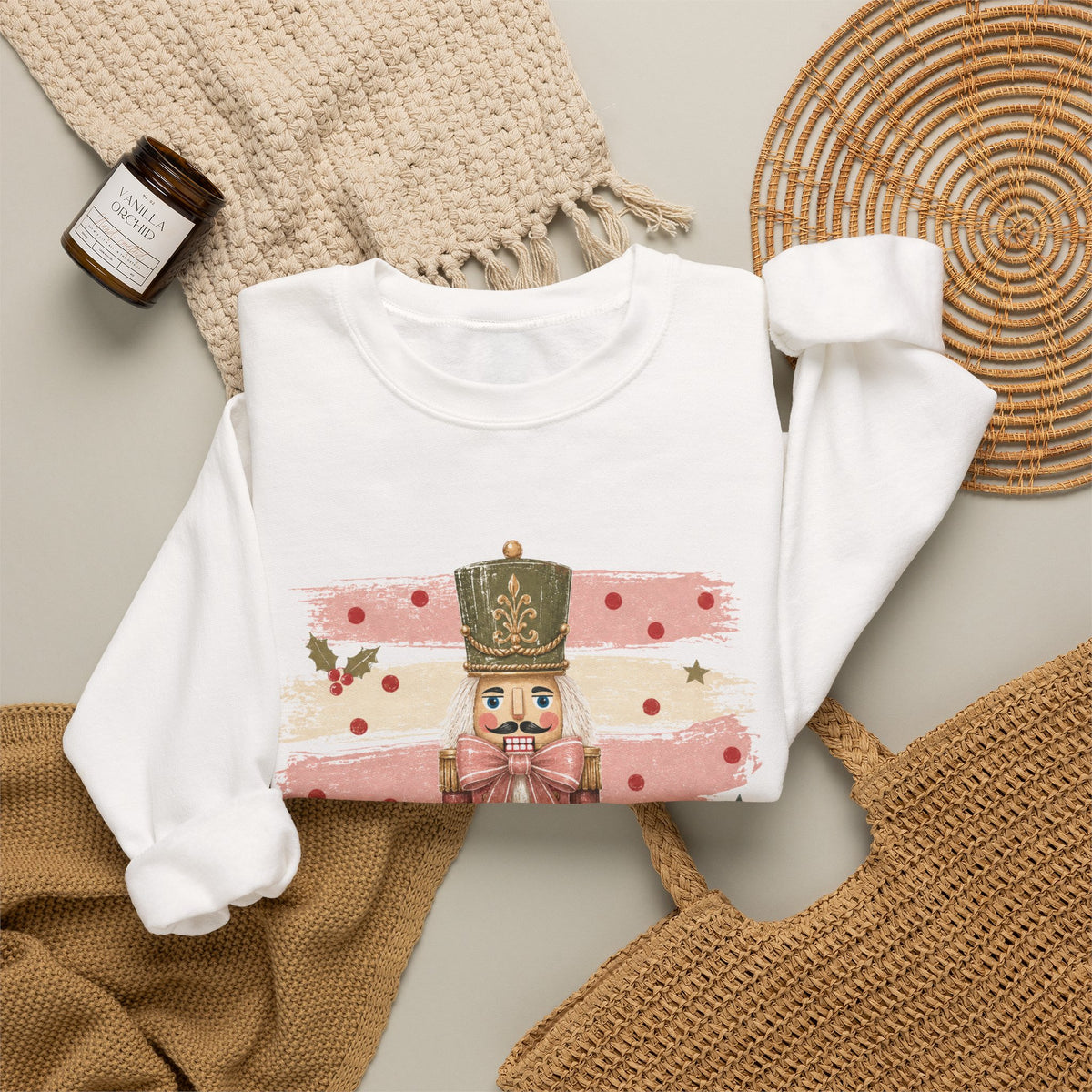 Coquette Nutcracker Sweatshirt, Pink Bow Christmas Crewneck, Nutcracker Christmas Shirt, Girly Holiday Sweatshirt, Vintage Christmas Gift