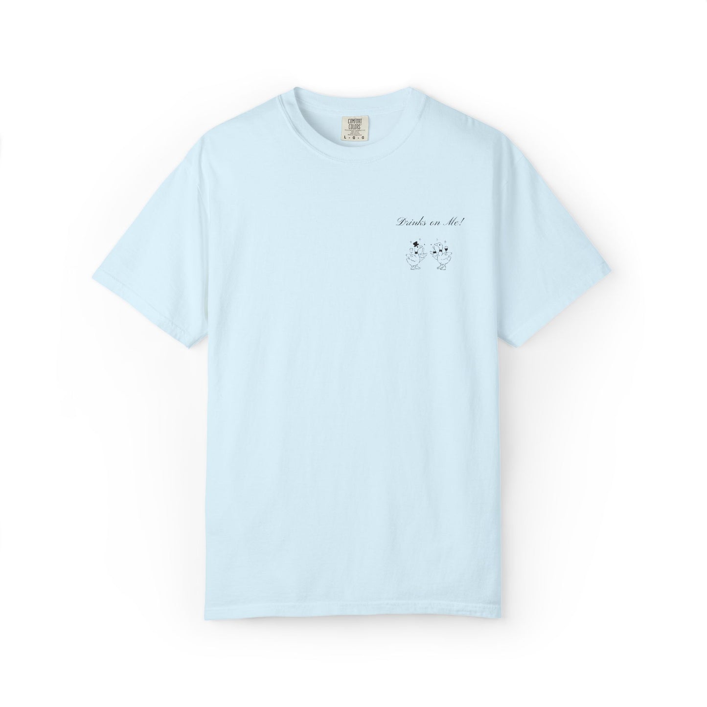 Drinks On Me Goose Shirt, Funny Wedding Goose Tee, Bridal Party Shirt, Cocktail Hour Tee, Cute Goose Drinking Shirt