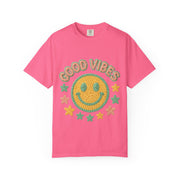 Good Vibes T-Shirt, Unisex Garment-Dyed Tee, Positive Vibe Shirt, Casual Wear, Gift for Friends, Summer Style