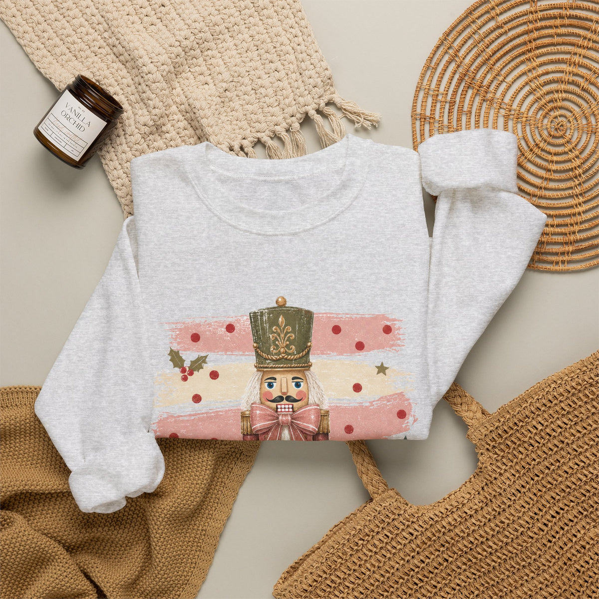 Coquette Nutcracker Sweatshirt, Pink Bow Christmas Crewneck, Nutcracker Christmas Shirt, Girly Holiday Sweatshirt, Vintage Christmas Gift
