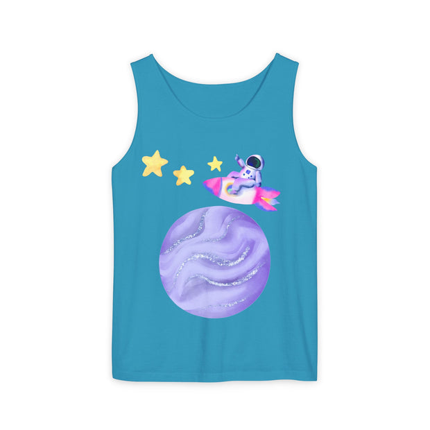 Astronaut Taking Off In Space Unisex Tank Top