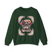 Geeky Goddess Dark Gray Cat Unisex Crewneck Sweatshirt