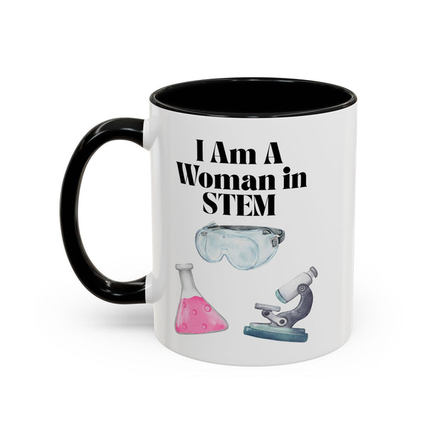 'I Am A Woman In STEM' Scientist Accent Coffee Mug