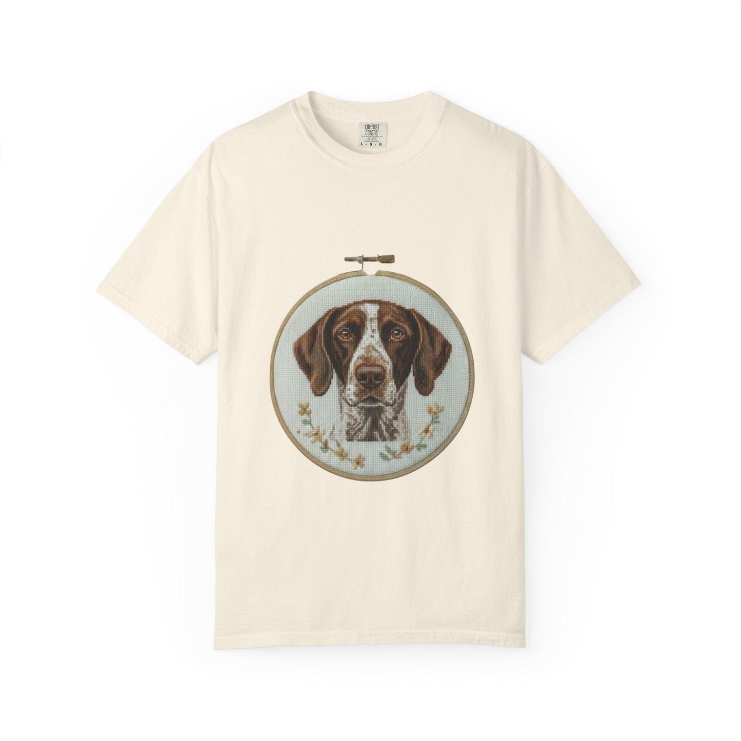 German Shorthaired Pointer Portrait T-Shirt | Embroidery Hoop Dog Art