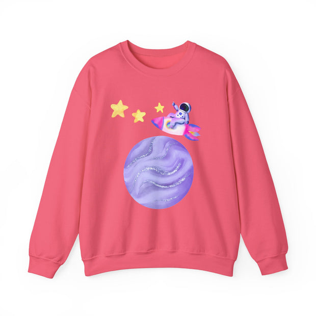Astronaut Taking Off In Space Unisex Crewneck Sweatshirt